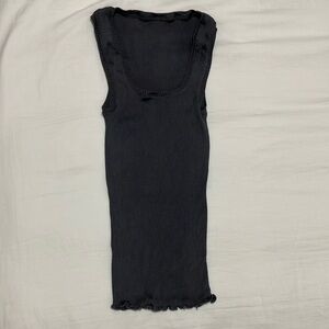 Grey Sleeveless Ribbed Top